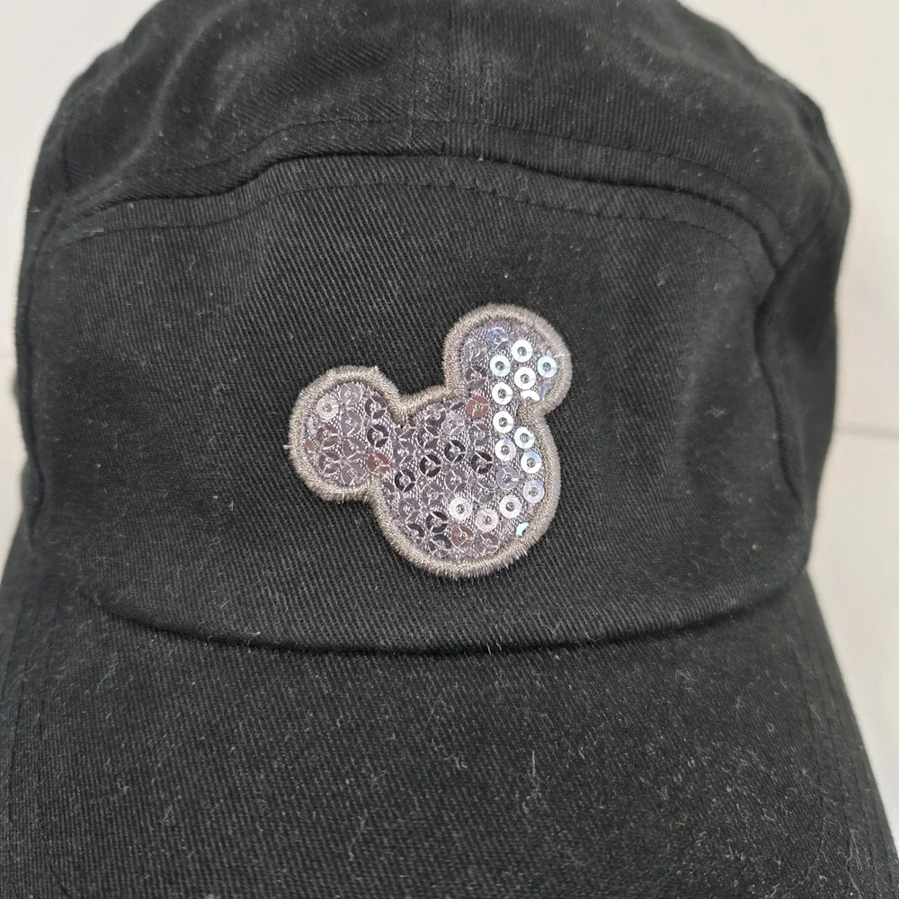 Disney Parks Sequin Mickey Mouse Hat Baseball Cap Adult OSFM Black